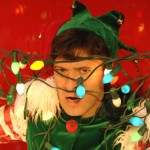 Kraig Swartz as Crumpet n THE SANTALAND DIARIES at New Rep. Photo: Christopher McKenzie.