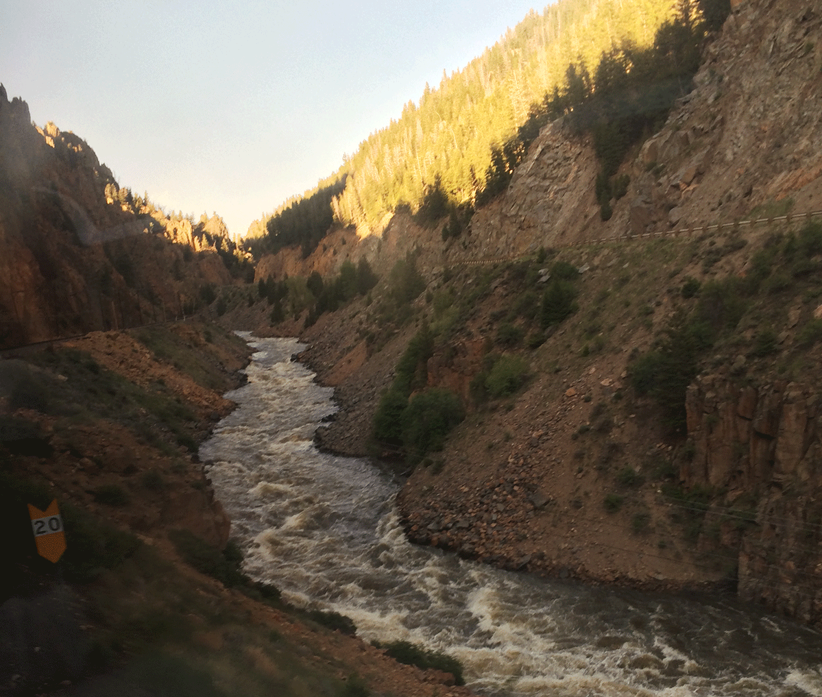 View of Colorado looking out Amtrak train